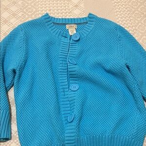 L.L. Bean Women's Bright Turquoise Button-Front Knit Cardigan